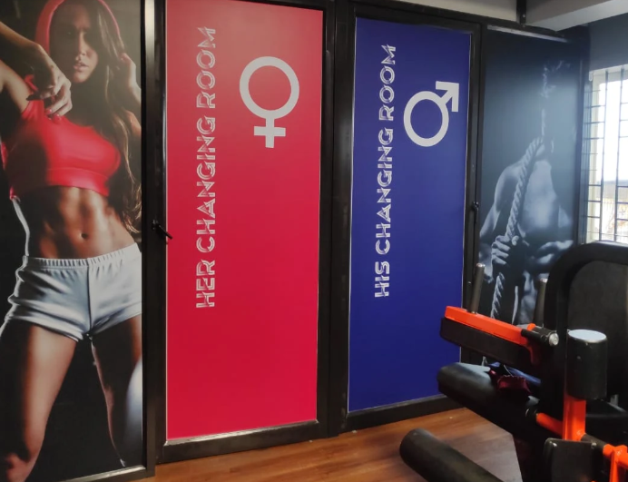 His and her changing rooms